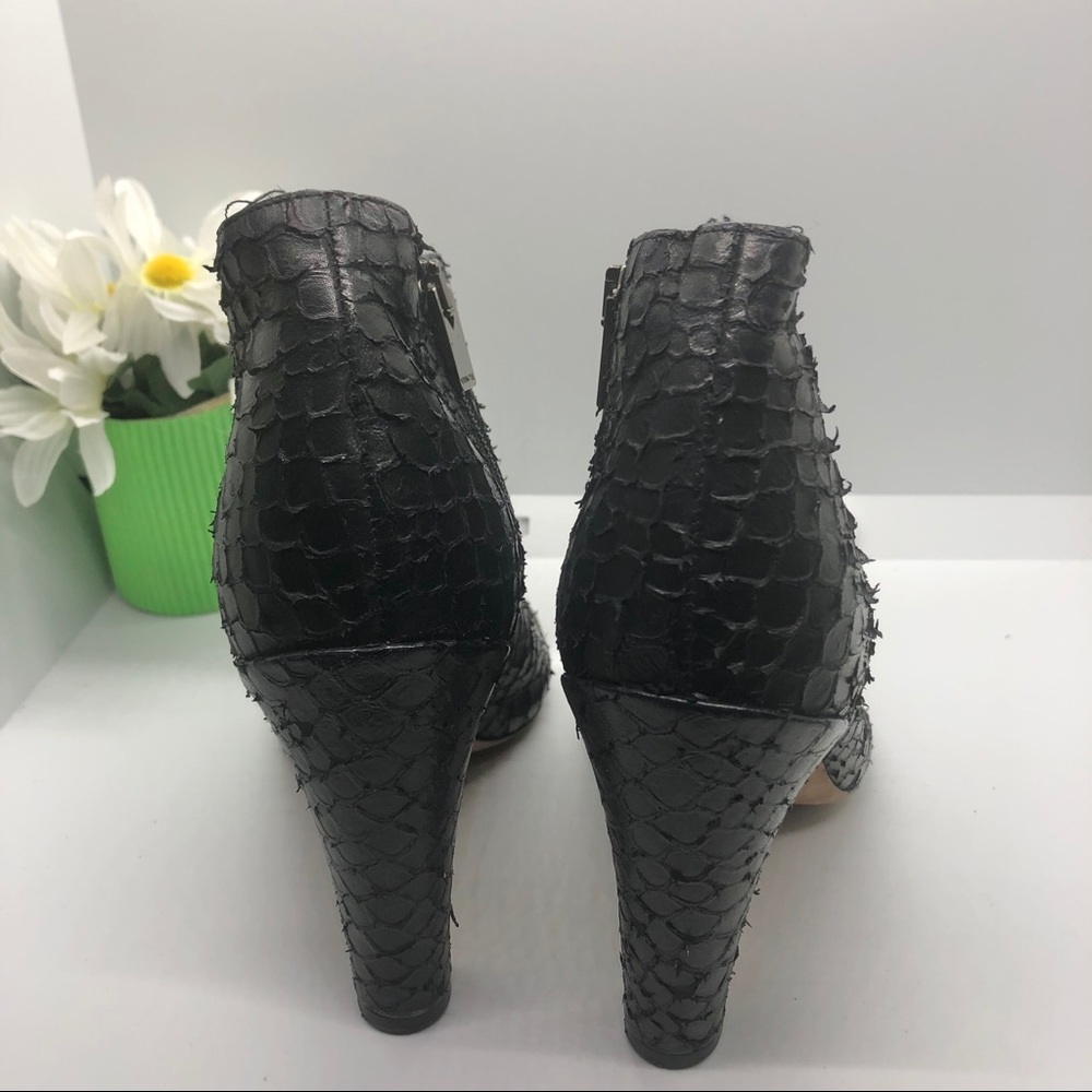 Vince Sierra Python Print Peep Toe Booties - image 4